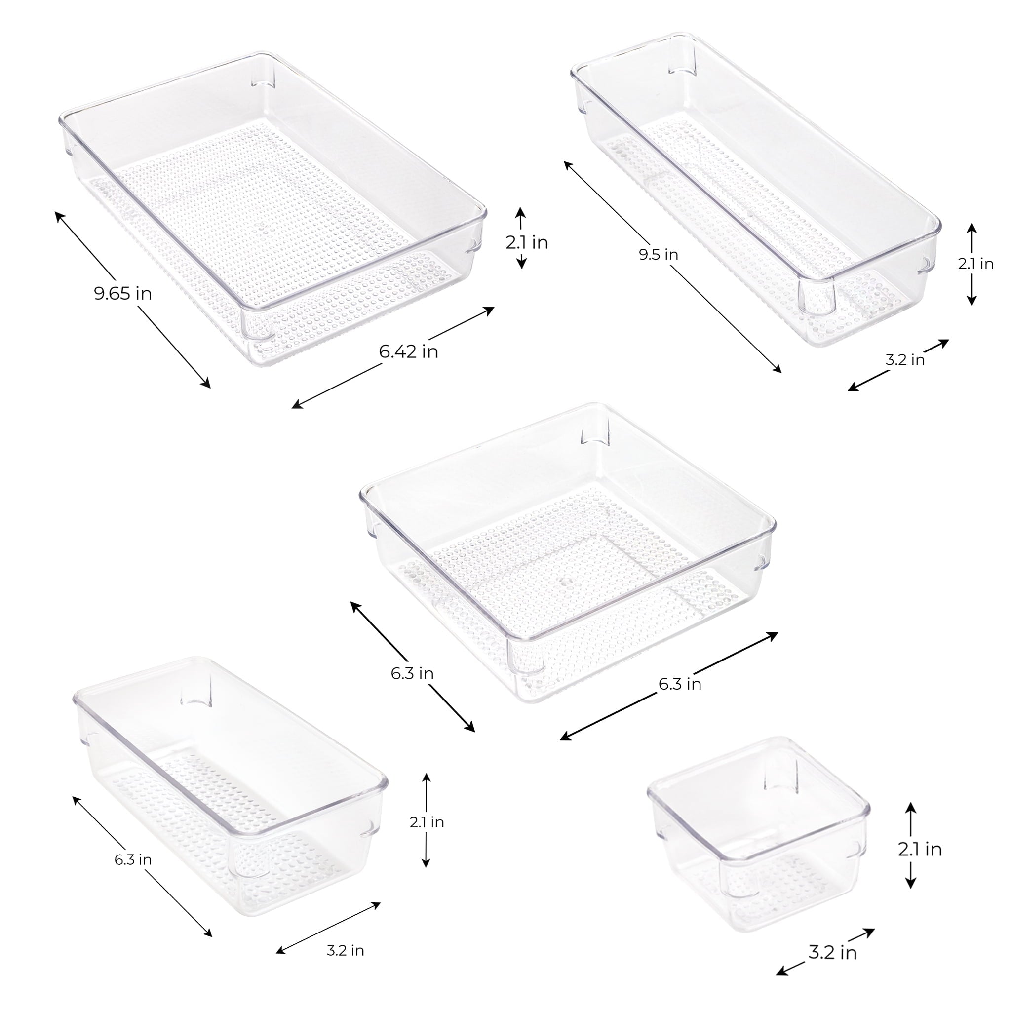 10-Piece Set Clear Plastic for Bathroom Storage - Image 4