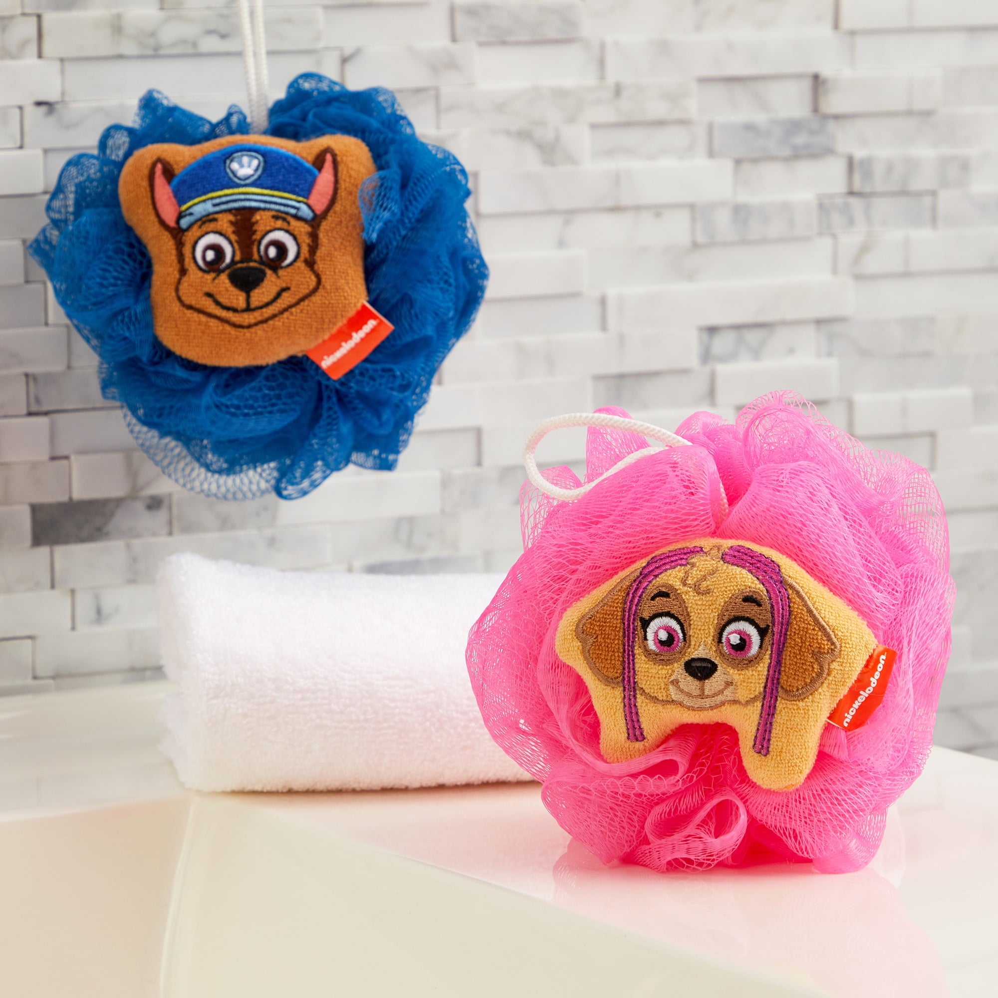 Kids Chase Bath Loofah Pouf, Blue - Image 6
