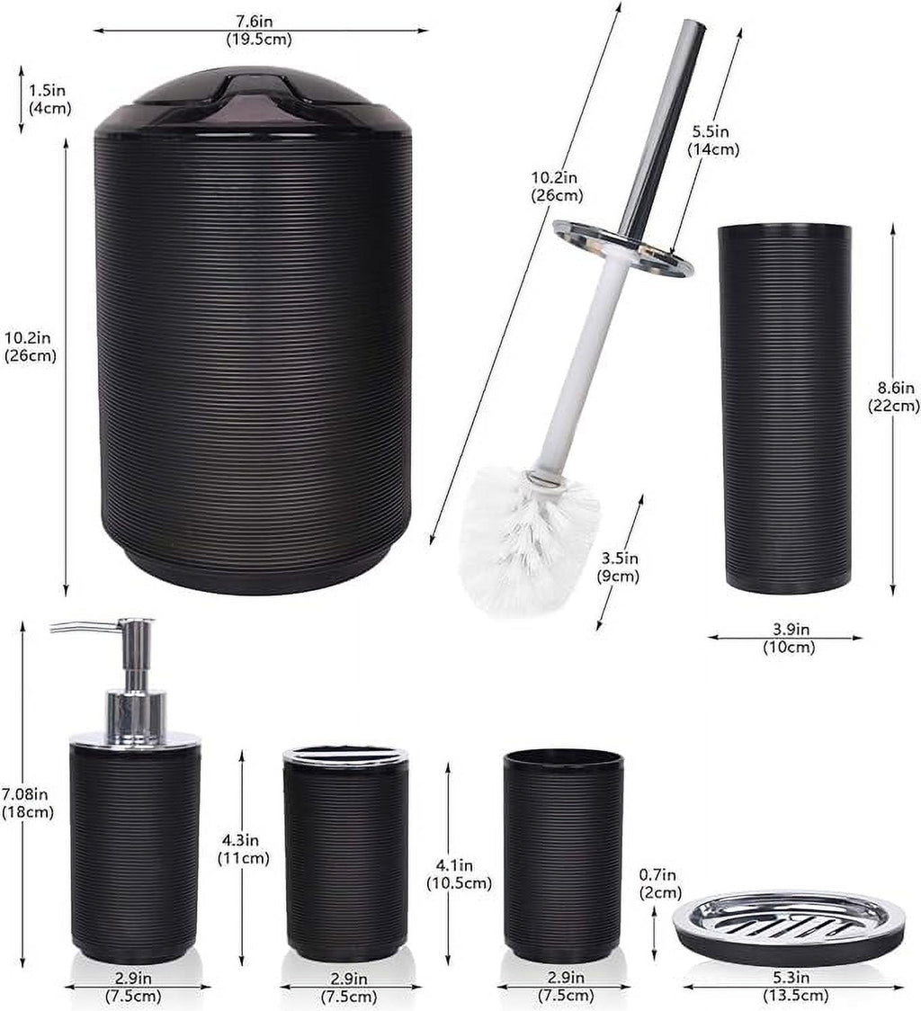 Bathroom Accessories Set 6 Pcs Bathroom Set Ensemble Complete Soap Dispenser Toothbrush Holder Tumbler Soap Dish Toil... - Image 2