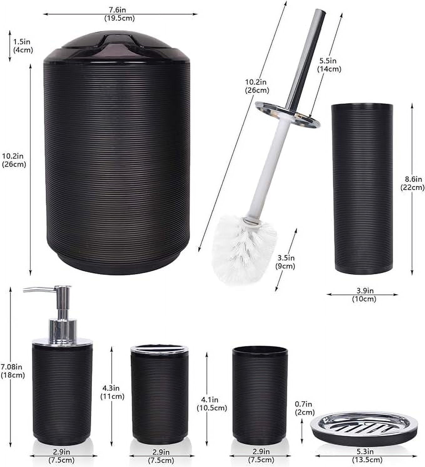 Bathroom Accessories Set 6 Pcs Bathroom Set Ensemble Complete Soap Dispenser Toothbrush Holder Tumbler Soap Dish Toil... - Image 2
