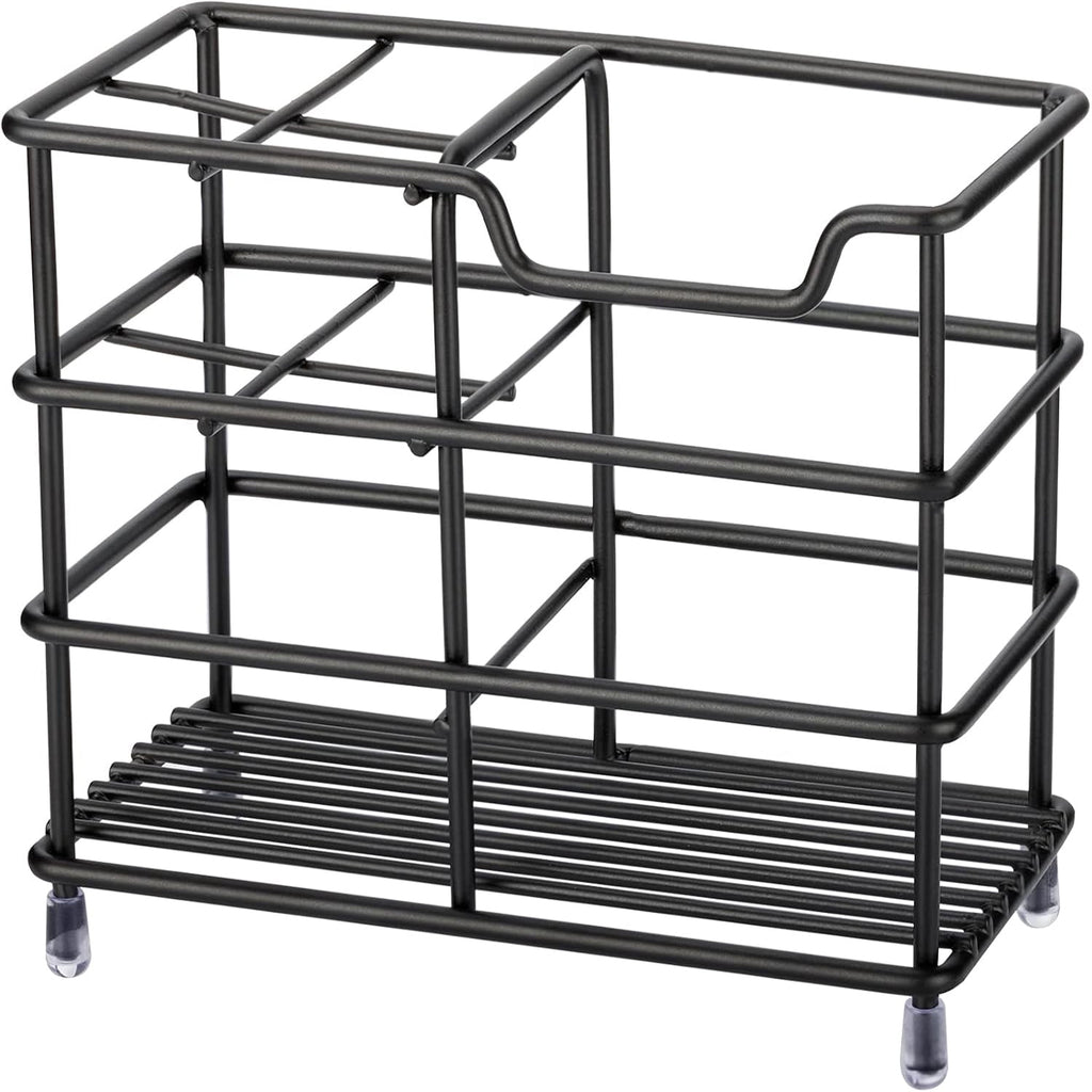 Stainless Steel Bathroom Holder Toothpaste Holder Stand Bathroom Accessories Organizer with 4 slots(Black) - Image 5