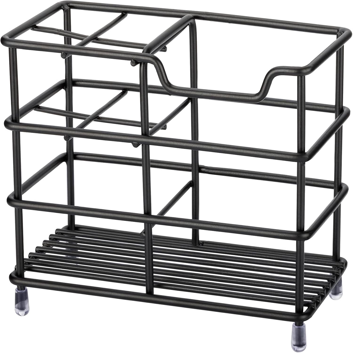 Stainless Steel Bathroom Holder Toothpaste Holder Stand Bathroom Accessories Organizer with 4 slots(Black) - Image 5