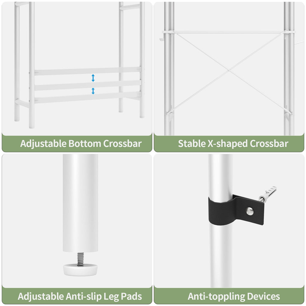 3-Shelf the Toilet Storage, Freestanding Metal Bathroom Organizers and Storage Shelf, White - Image 4