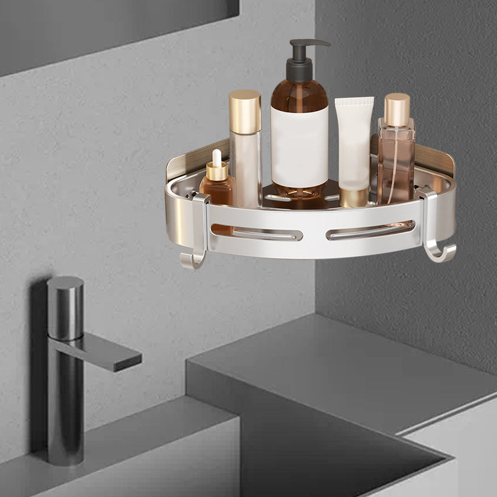 1 Bathroom Shampoo Holder Shower Caddy Shelves Storage No Drill Shelf Corner Towel Shelves For Kitchen Bathroom Bedro... - Image 6