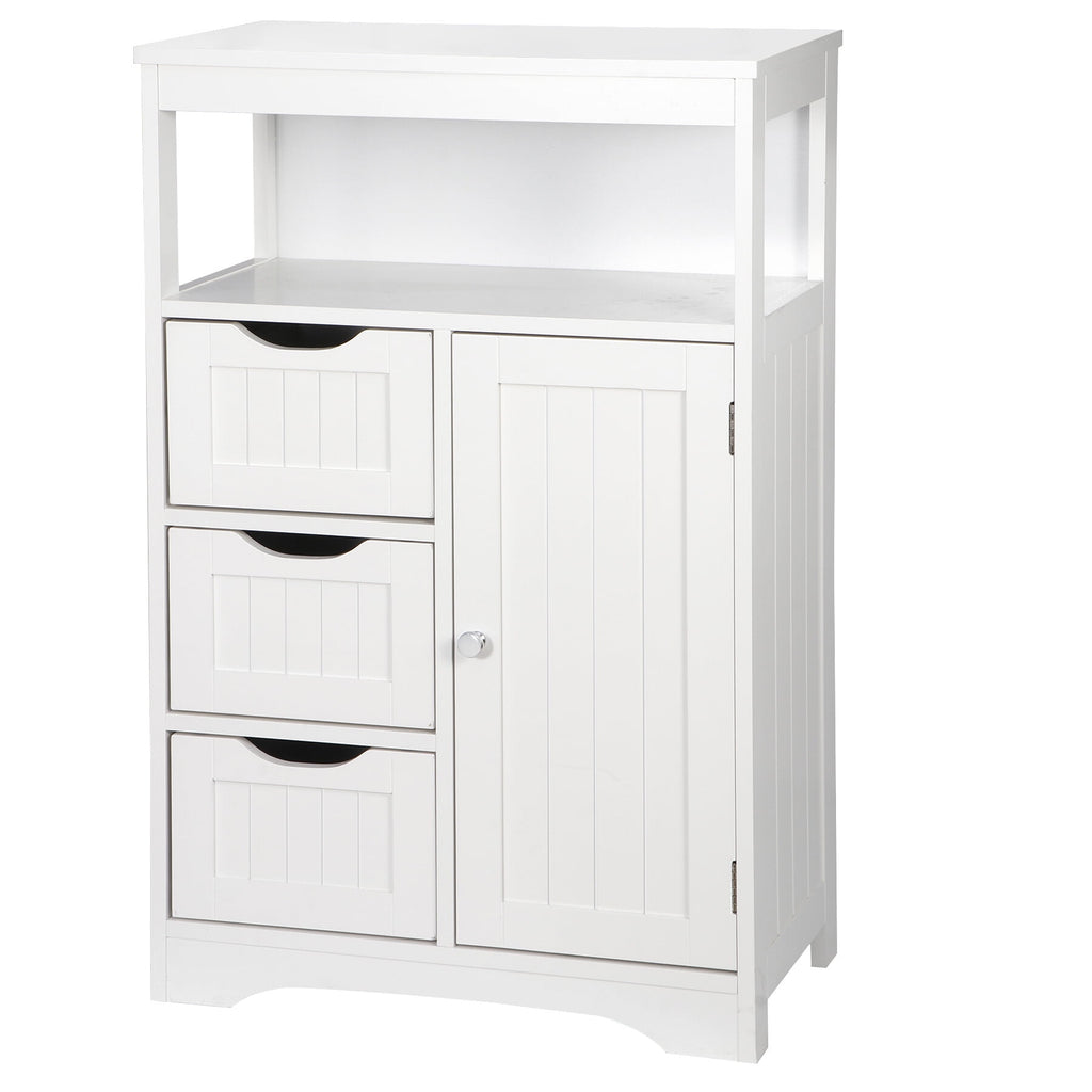 Bathroom Floor Cabinet, Free Standing Storage Cabinet with 3 Drawers and Adjustable Shelf, Modern Cupboard for Home L... - Image 6