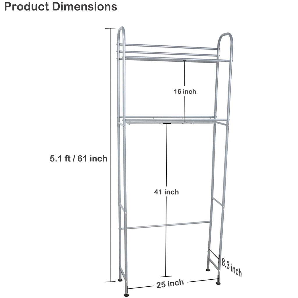 SUSUZI 2 Tier Over The Toilet Rack   Space Saver Over the Toilet Storage Unit - Image 4