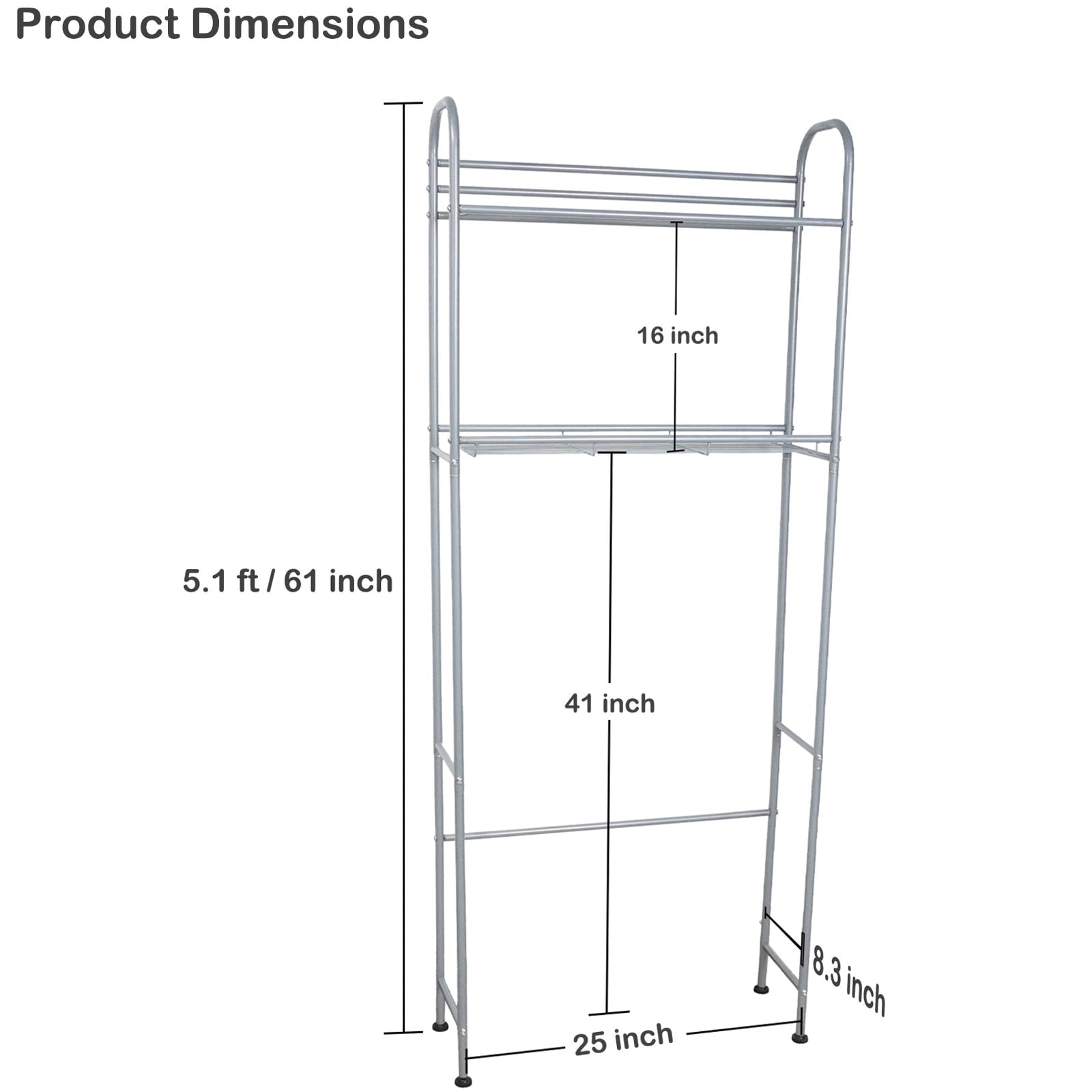 SUSUZI 2 Tier Over The Toilet Rack   Space Saver Over the Toilet Storage Unit - Image 4