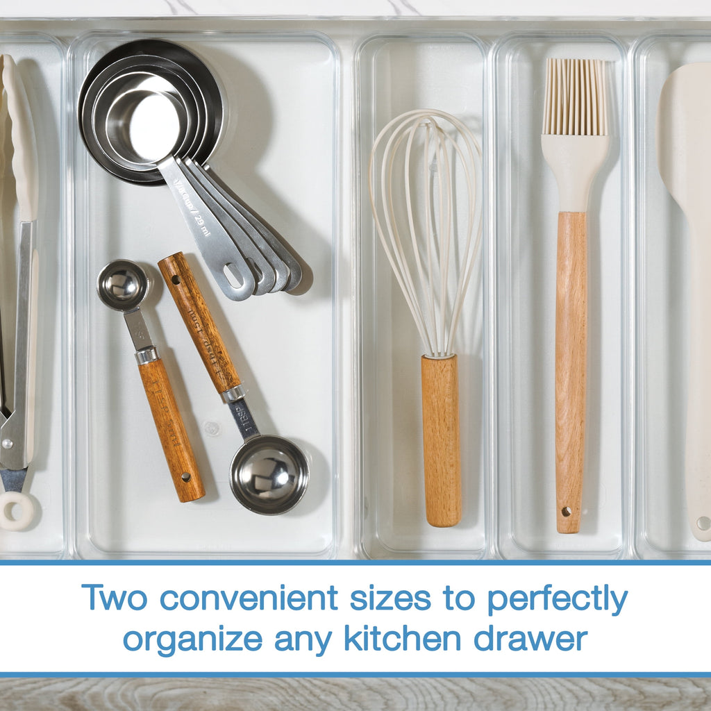 6-Piece Clear Plastic Drawer Storage Organizer Set, Kitchen, Desk and Bathroom Drawer Organizer Bins for Home Organiz... - Image 5