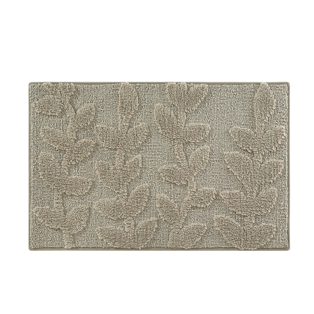 Mainstays 15-Piece Brown Leaves Bathroom Set  Shower Curtain, Bath Rugs & Hooks, Nature-Inspired Washable Dcor - Image 4