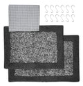 15-Piece Grey Blocks Bathroom Set Geometric Shower Curtain, Bath Rugs & Hooks, Modern Washable Design - Image 2
