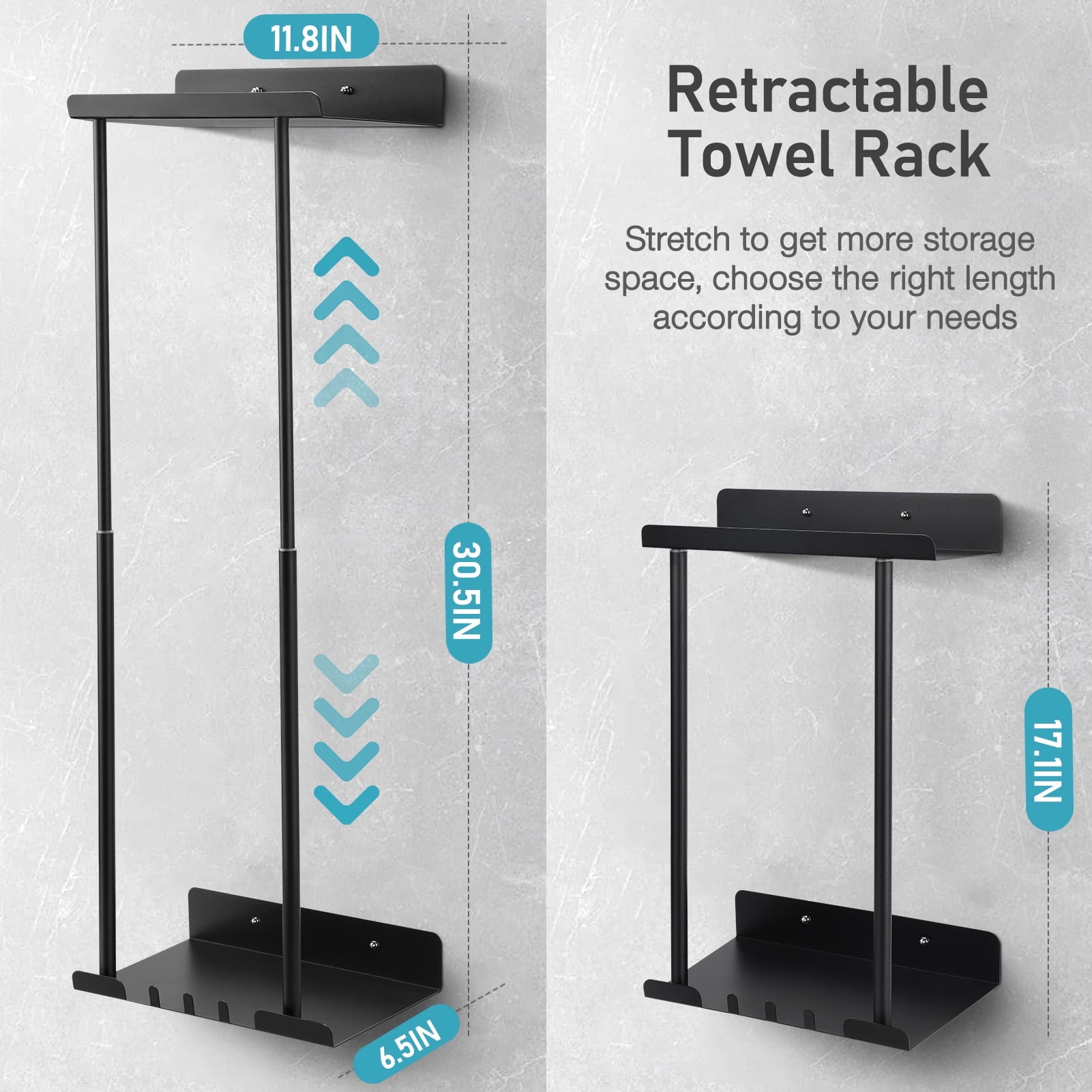 Livhil Wall Towel Rack for Rolled Towels, New Upgrade Towel Racks for Bathroom Wall Mounted, Bathroom Bar Towel Storage, Metal Bath Towel Ho - Image 2