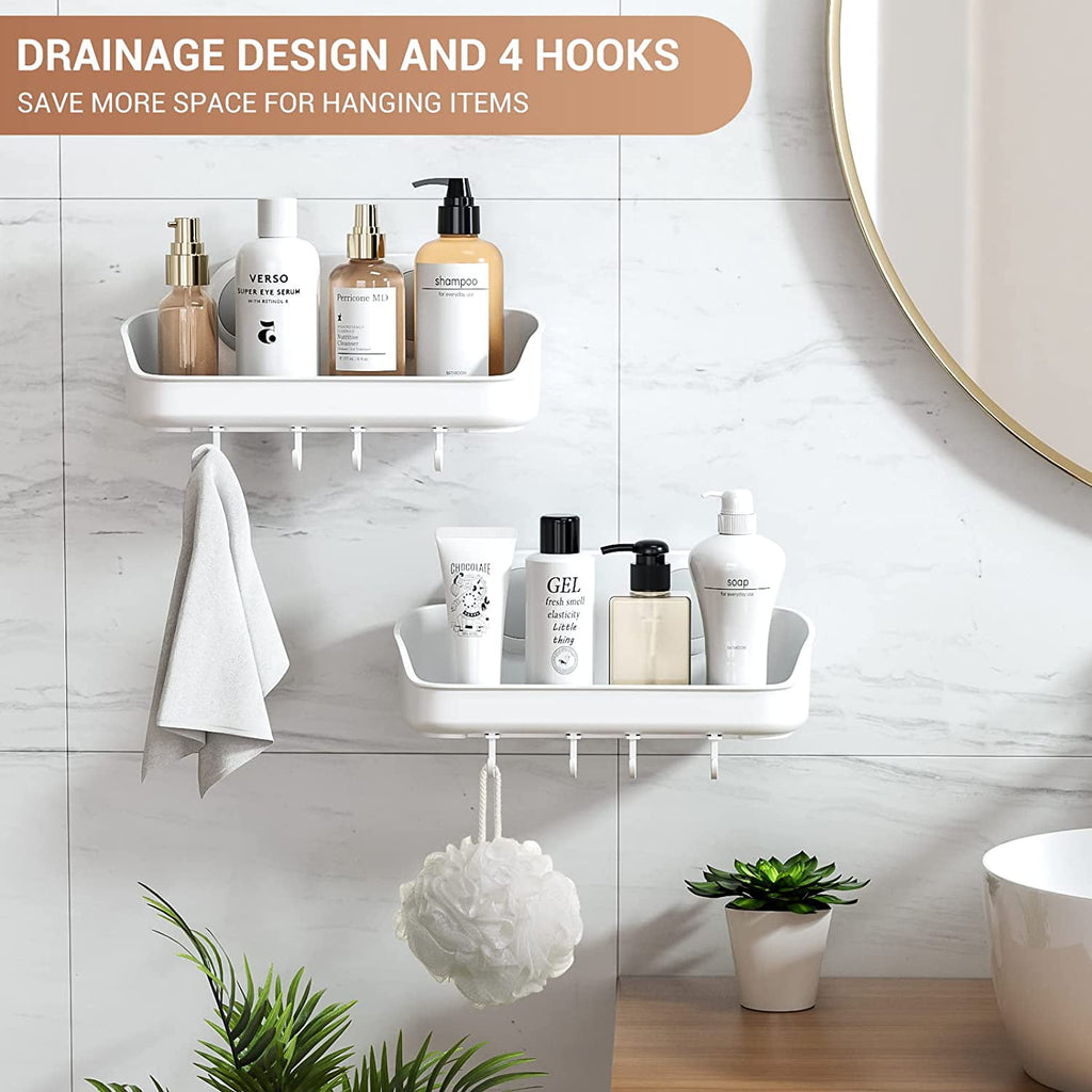 LUXEAR Shower Caddy, Suction Cup Shower Caddy - No Drilling Removable Bathroom Caddy Powerful Waterproof Oilproof Shower Organizer Max Hold - Image 4