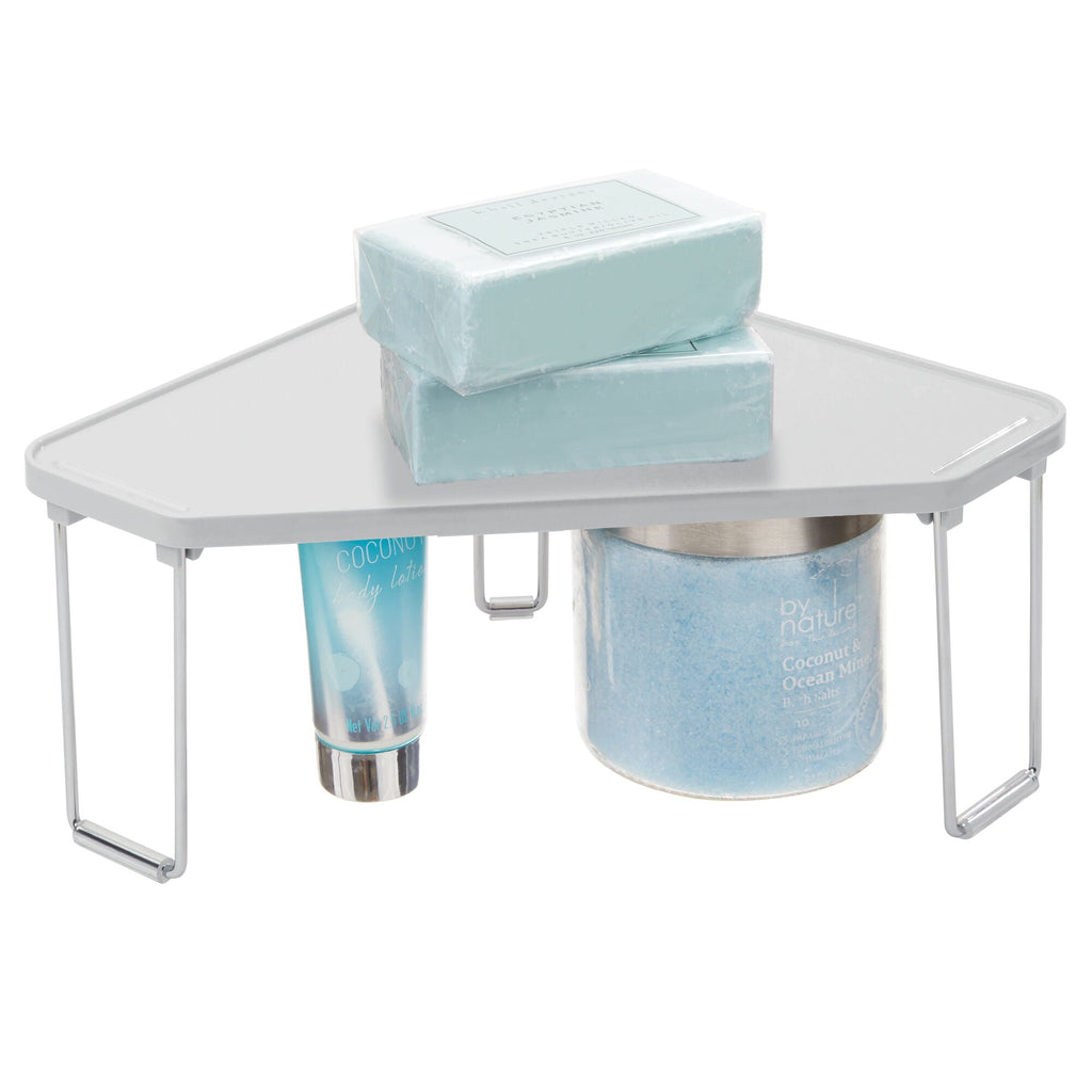 Stackable Rack, Bathroom, 2 Pack, Stone Gray - Image 6