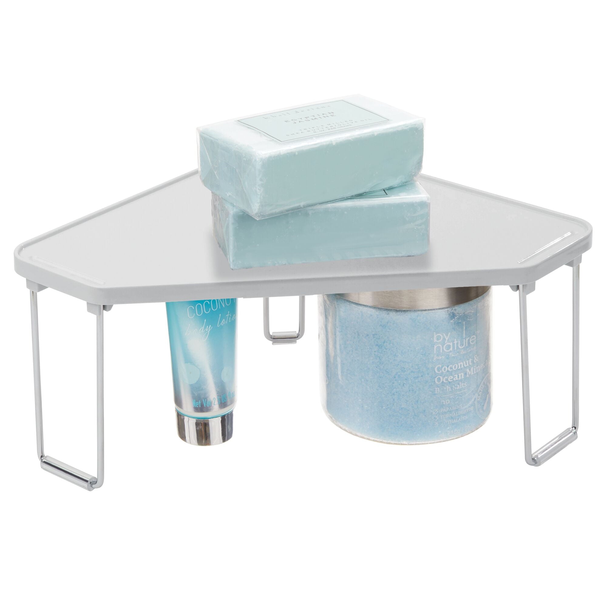 Stackable Rack, Bathroom, 2 Pack, Stone Gray - Image 6