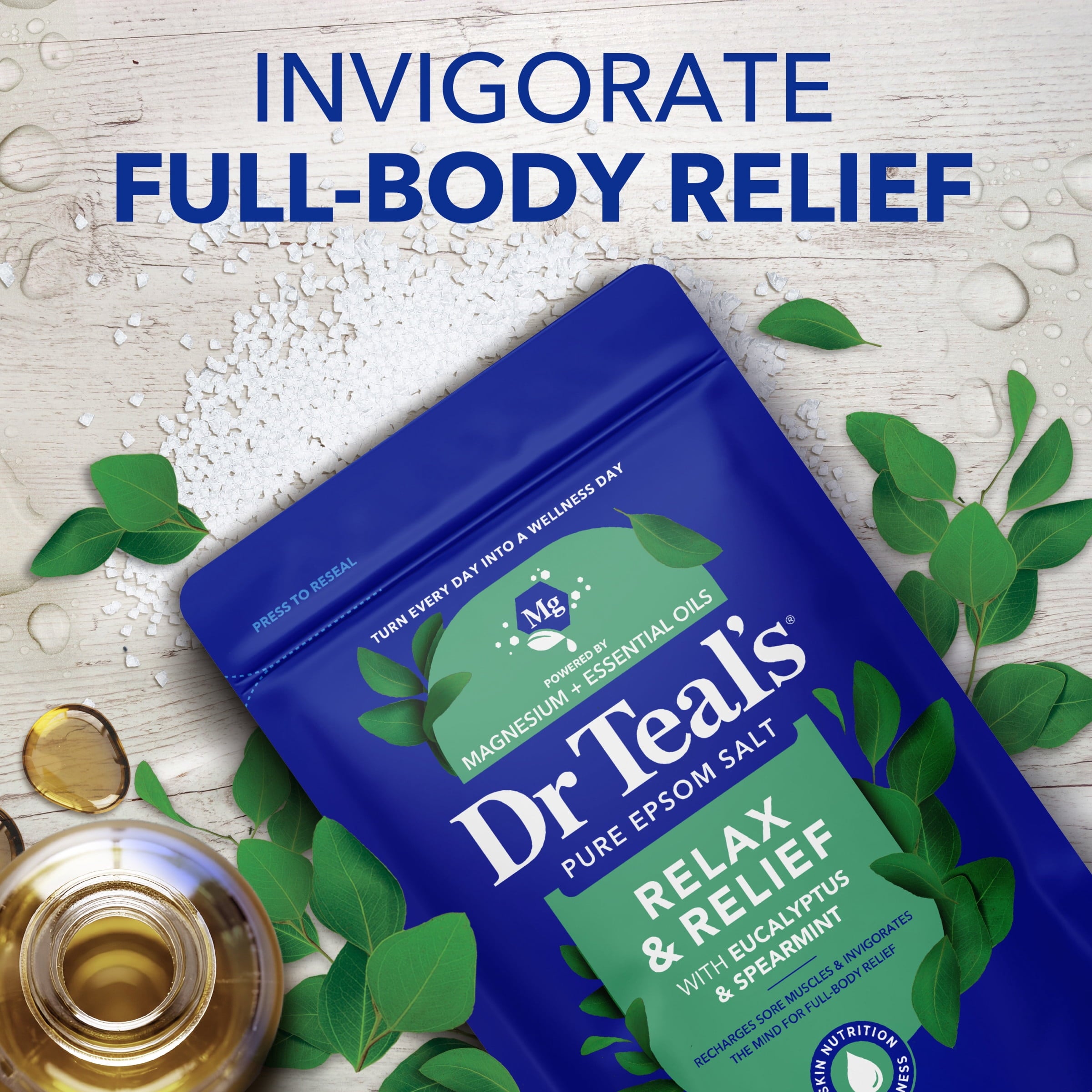 Salt Magnesium Soak, Relax & Relief with Eucalyptus & Spearmint, 3 lbs - Image 3
