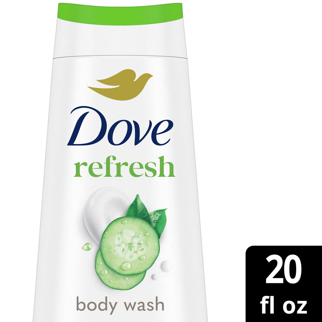 Dove Body Wash for Women Moisturizing Refresh Cucumber & Green Tea Cleanser All Skin, 20 oz - Image 2