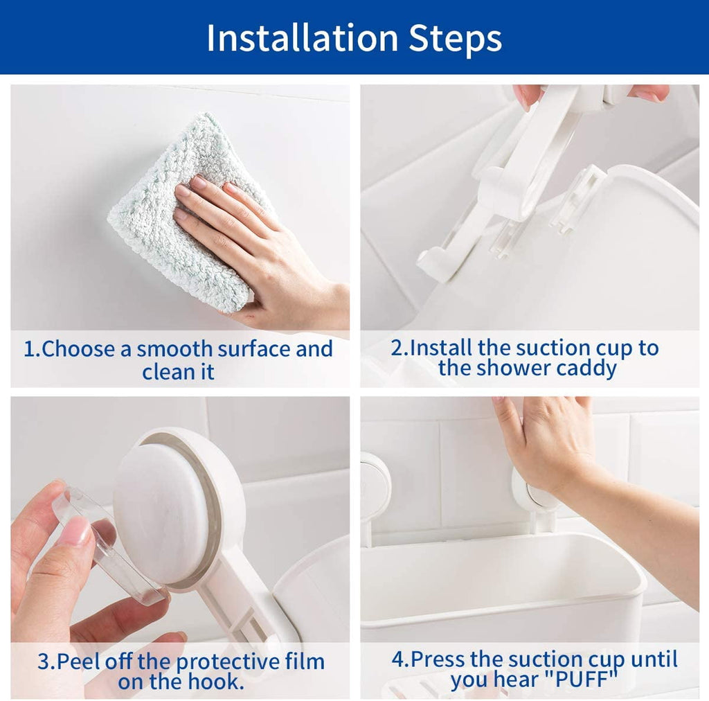 Suction Cup No Drilling Shelf Removable Wall Mounted Organizer Perfect Bathroom Storage Waterproof Rustproof Basket f... - Image 6