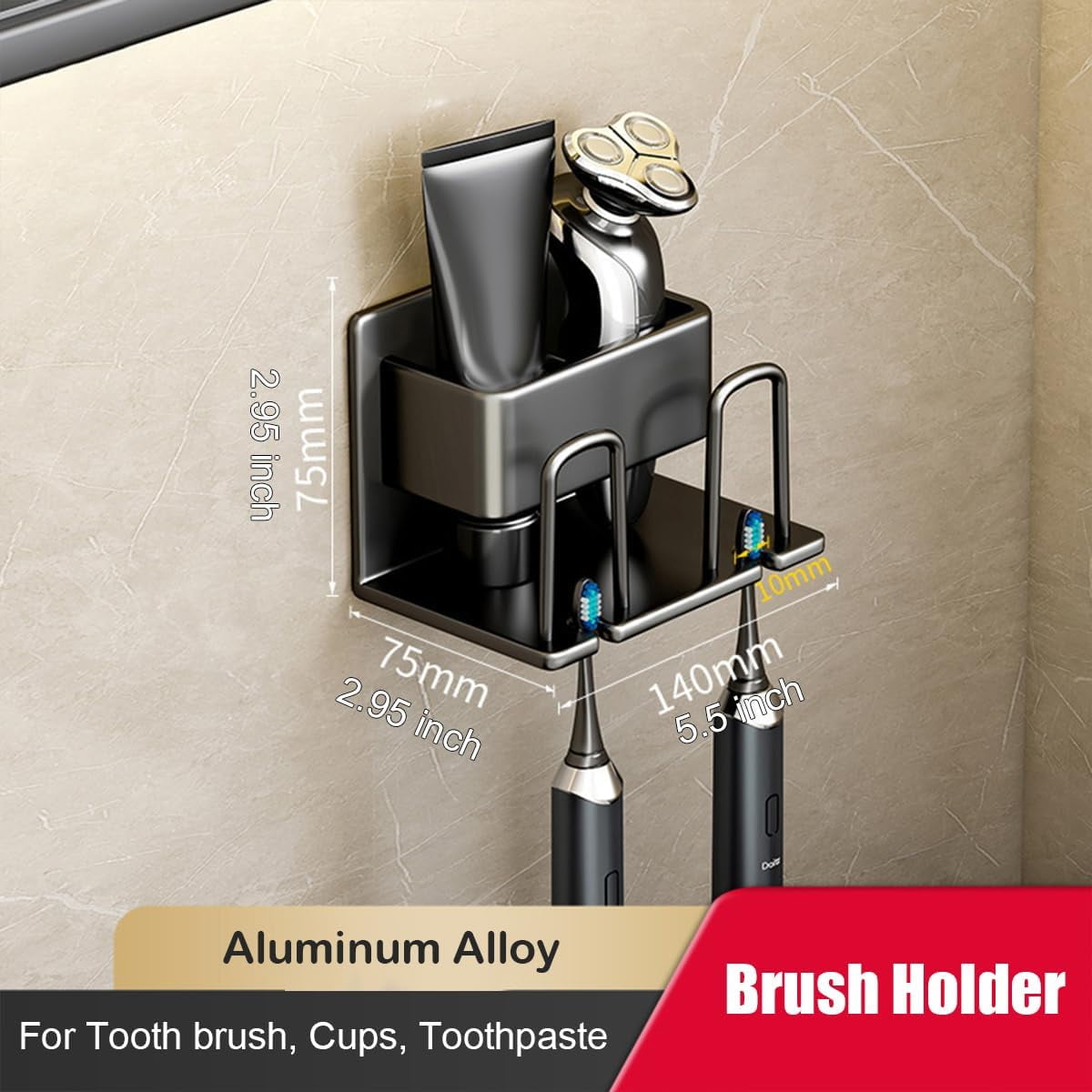 Shower Caddy, 5 Pack, Adhesive Bathroom Storage Organizer, Large Capacity, Rustproof Stainless Steel - Image 4