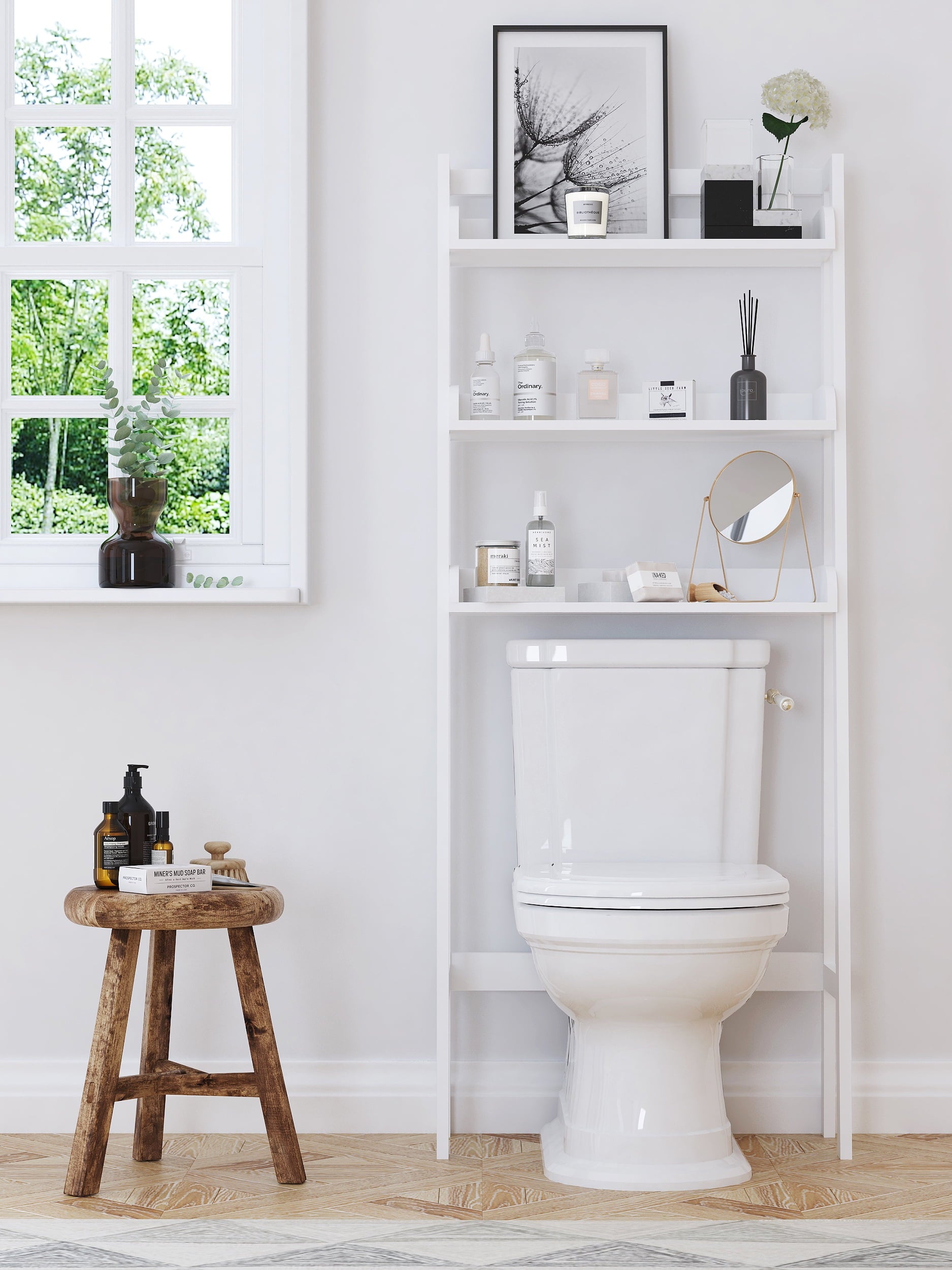 The Toilet Storage Shelf, 3-Tier Toilet Bathroom Organizer, Above Toilet Shelves, Bathroom Spacesaver, White - Image 6