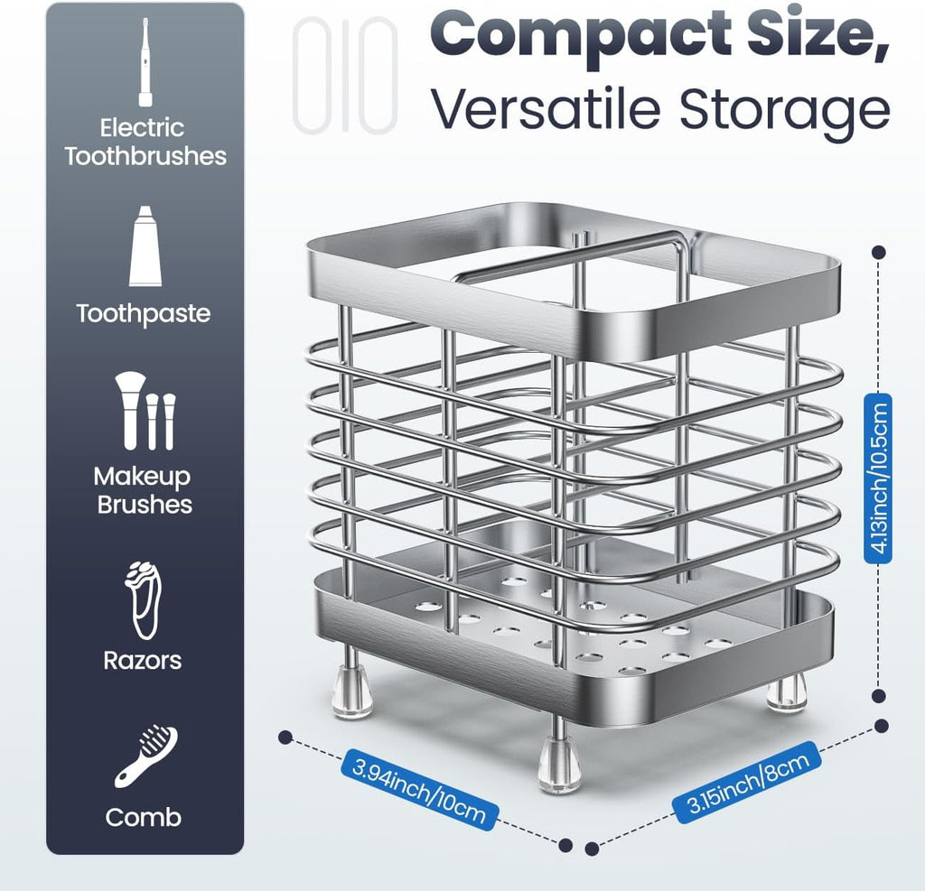 for Bathroom, Stainless Steel Electric Holder Wall Mounted, Shower Toothpaste Holder, Bathroom Organizer Essentials, ... - Image 6