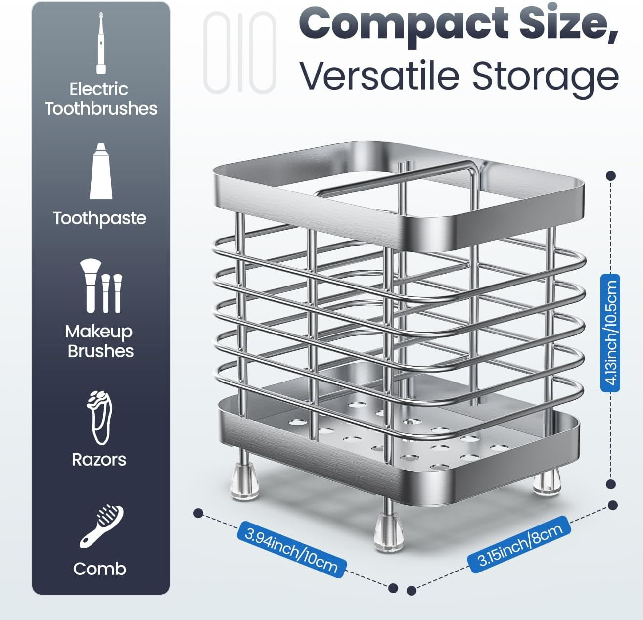 for Bathroom, Stainless Steel Electric Holder Wall Mounted, Shower Toothpaste Holder, Bathroom Organizer Essentials, ... - Image 6