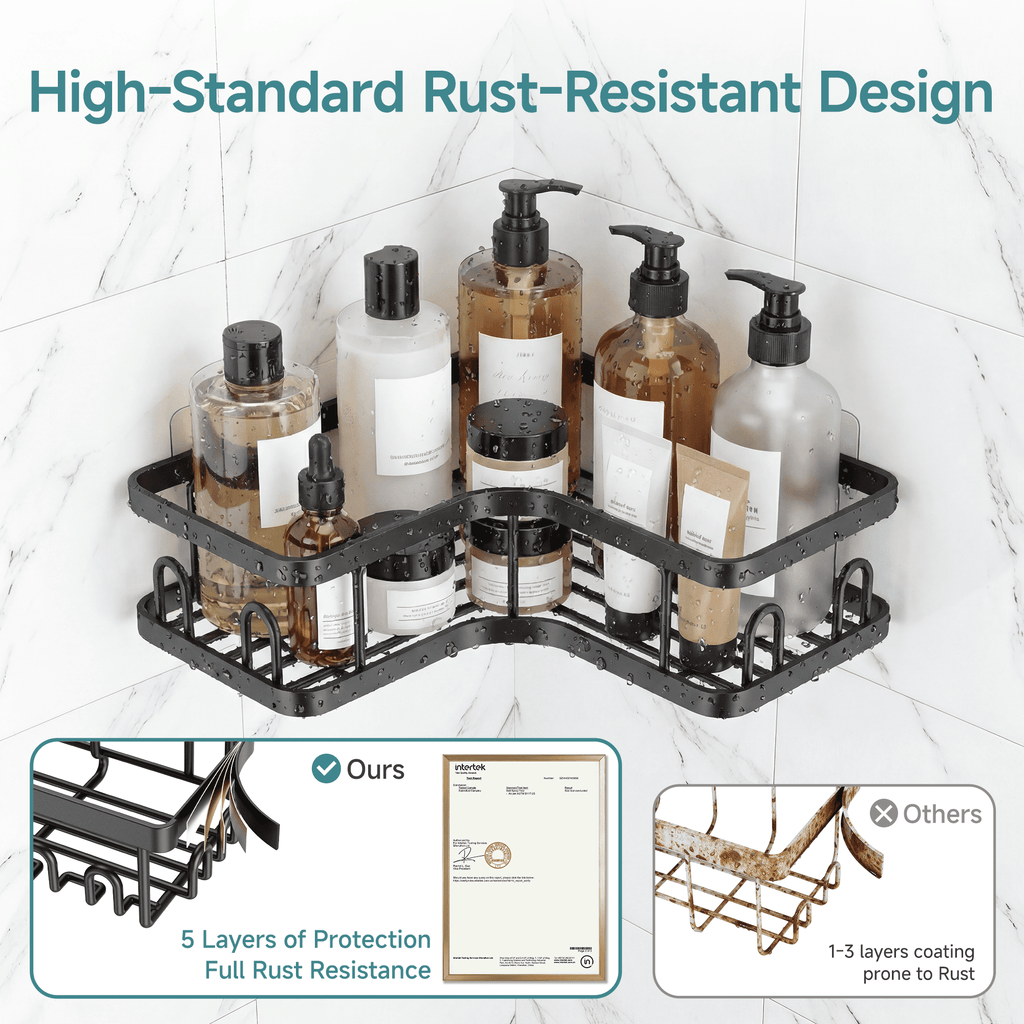 Shower Caddy 3 Pack, Large Capacity with Soap Holder, No Drilling Wall-Mounted Shower Shelves, Rustproof Bathroom Org... - Image 3