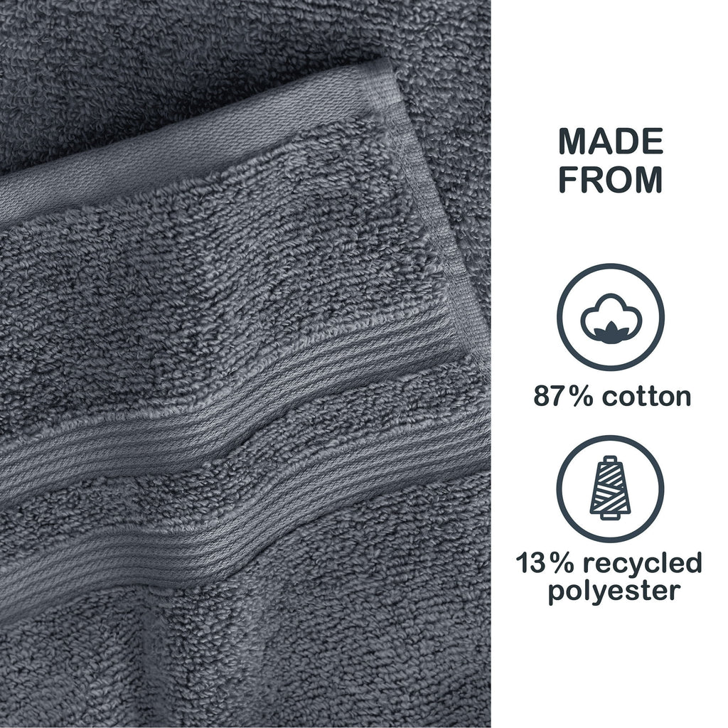 Mainstays 6-Piece Performance Bath Towel Set, Super Soft Quick Dry, Solid Grey - Image 4