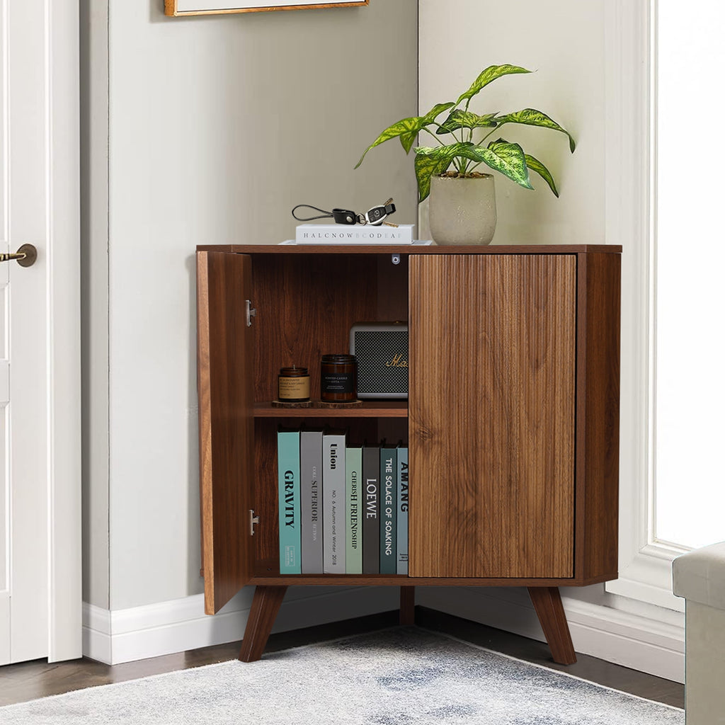 Storage Cabinet with 2 Doors for Bathroom, Floor Storage Cabinet, Freestanding Cabinet , Brown - Image 6