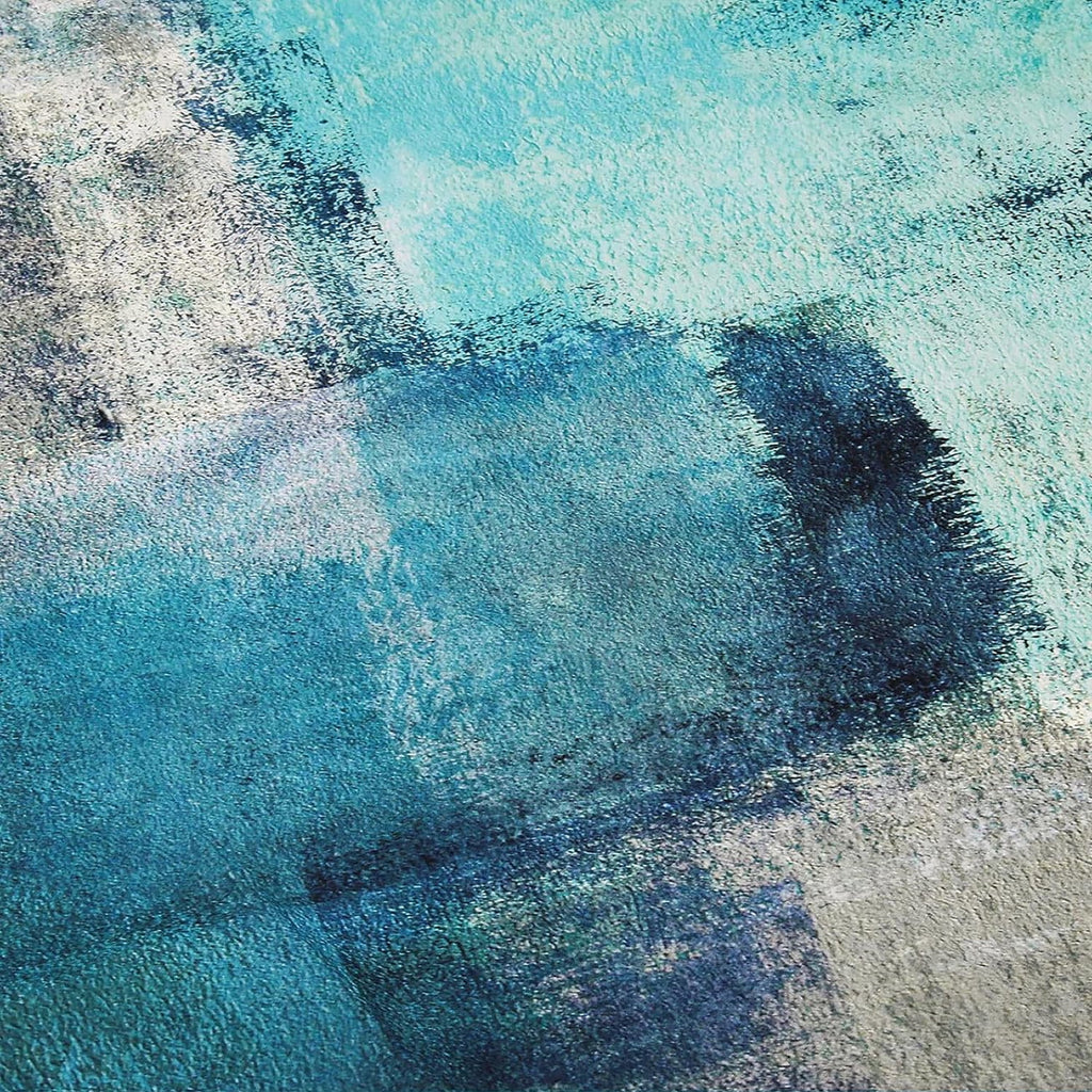Bathroom Sets Teal Shower Curtains with 12 Hooks Large Bath Mat, Toilet Lid Cover and U-Shape Rugs for Home Hotel Decor - Image 2