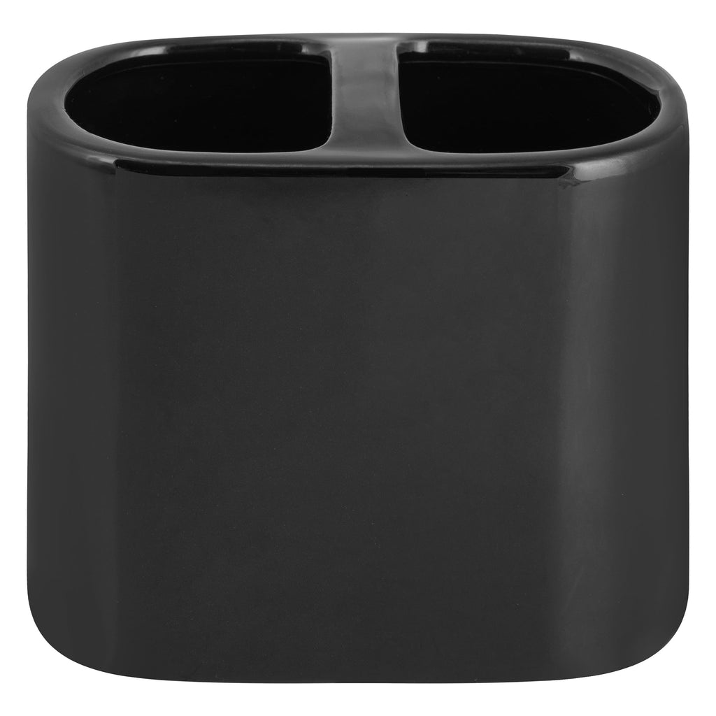 Mainstays Basic Rich Black Ceramic Toothbrush Holder for Adults - Image 2