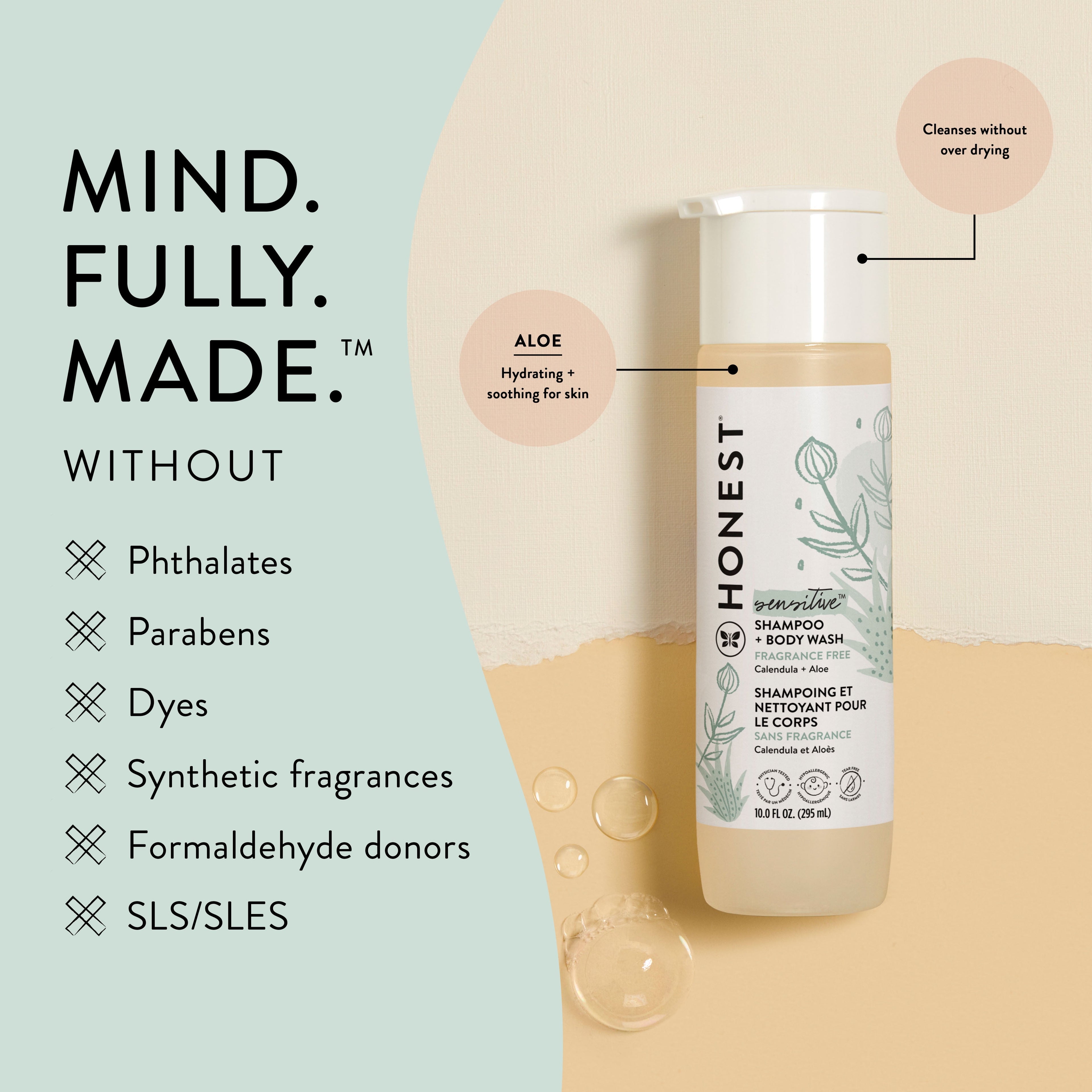 The Company Sensitive 2-in-1 Shampoo and Body Wash, Fragrance Free, 10 fl oz - Image 3