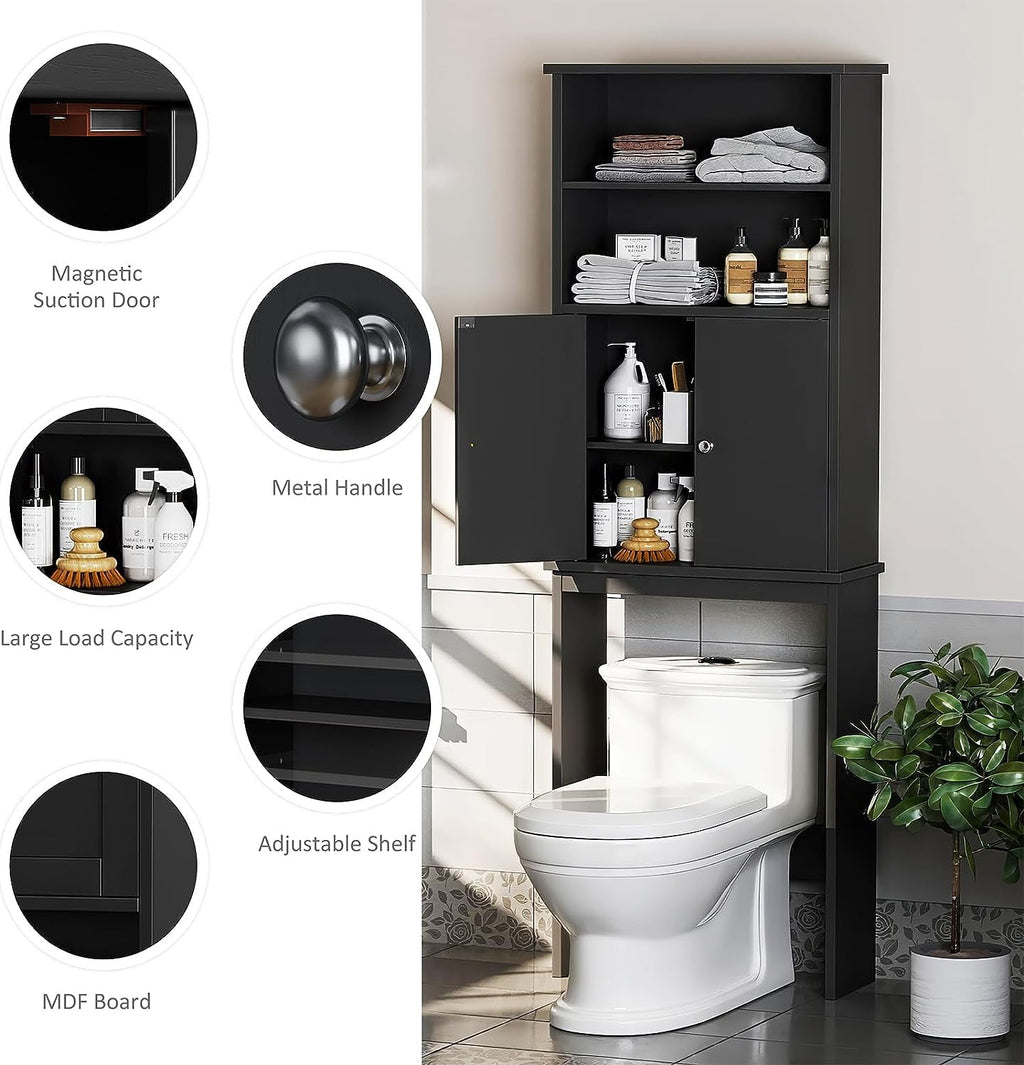 The Toilet Storage Cabinet for Bathroom, Storage Organizer Toilet, Space Saver W/Adjustable Shelf & Open Storage Shel... - Image 4