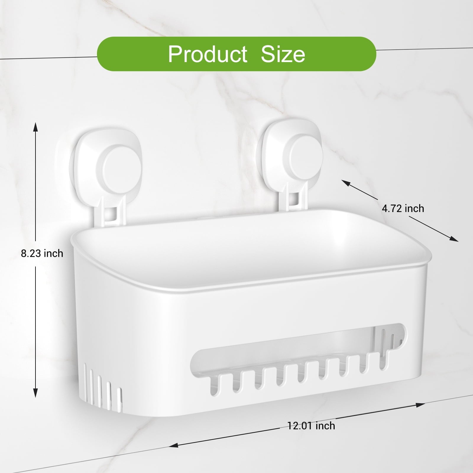 Cup Shower Caddy, No-Drill Removable Shower Organizer with Hook Slots, 22 lbs Heavy Duty Shower Storage, Waterproof S... - Image 6