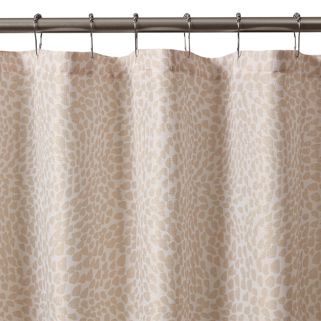Mainstays Taupe Abstract Leopard Fabric Shower Curtain, 72" x 72" - Image 3