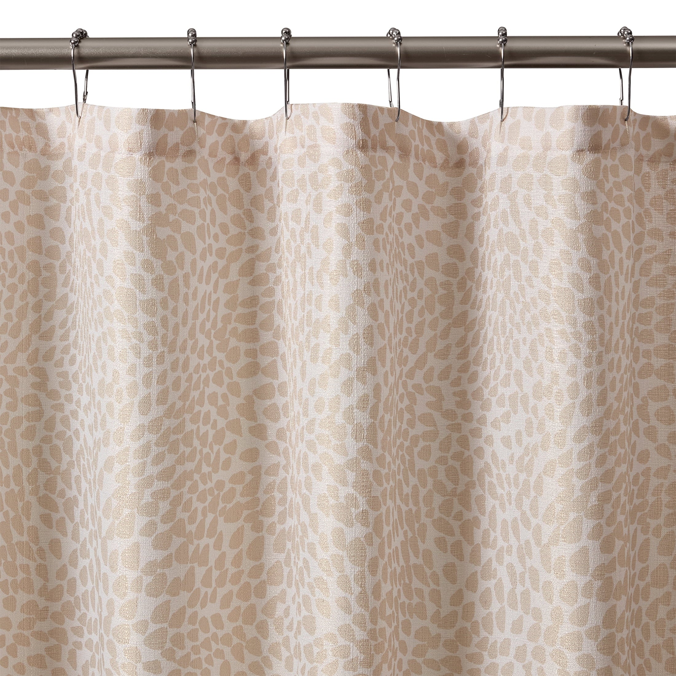 Mainstays Taupe Abstract Leopard Fabric Shower Curtain, 72" x 72" - Image 3