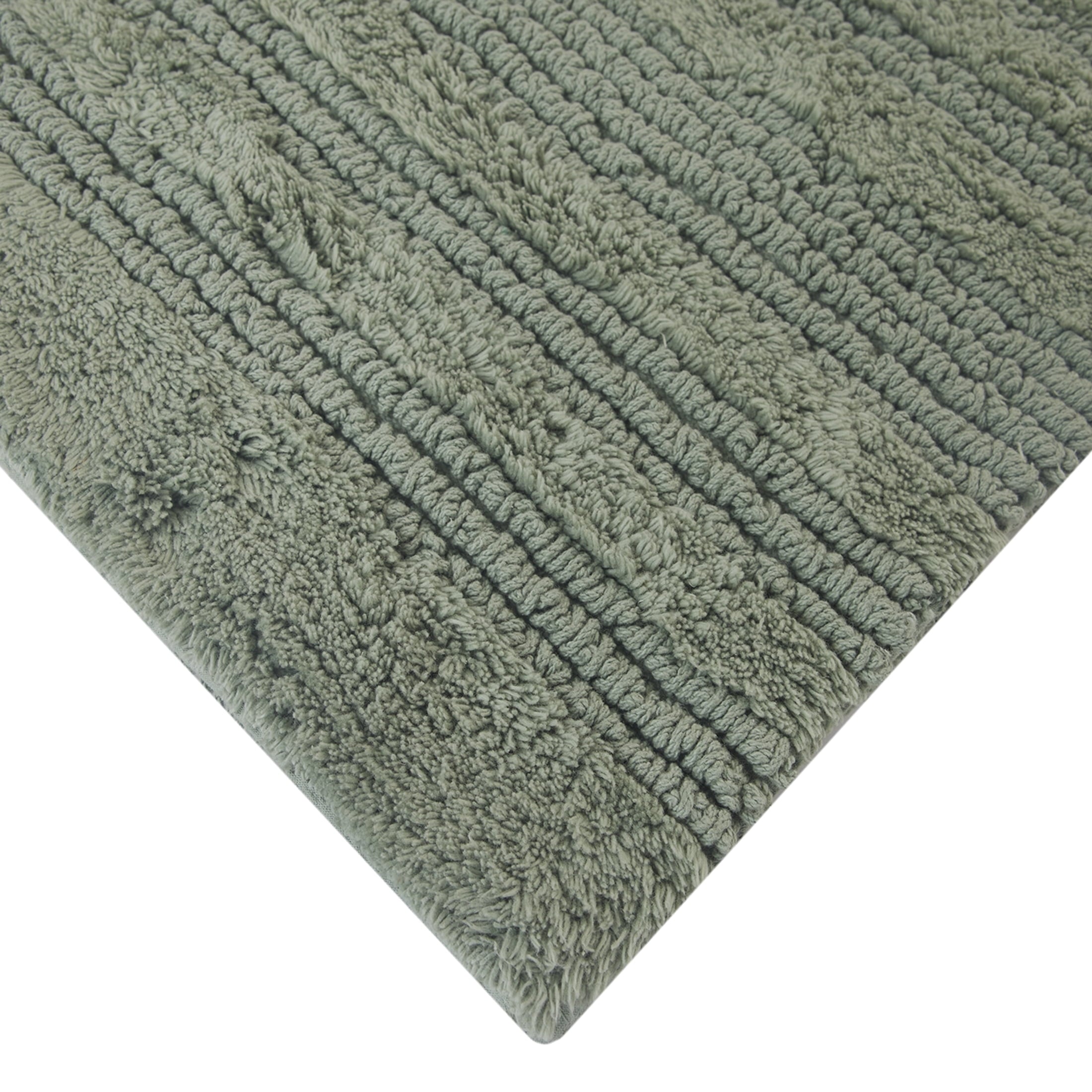Better Homes & Gardens Cotton Reversible Bath Rug Set, 17" x 24" & 20" x 30", Green - Image 3