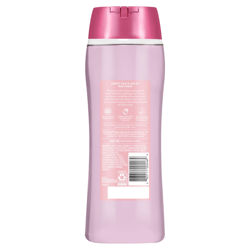 Suave Sweet Pea & Violet Moisturizing Body Wash with Glycerin & Vitamin E, 18 FL OZ - Image 6