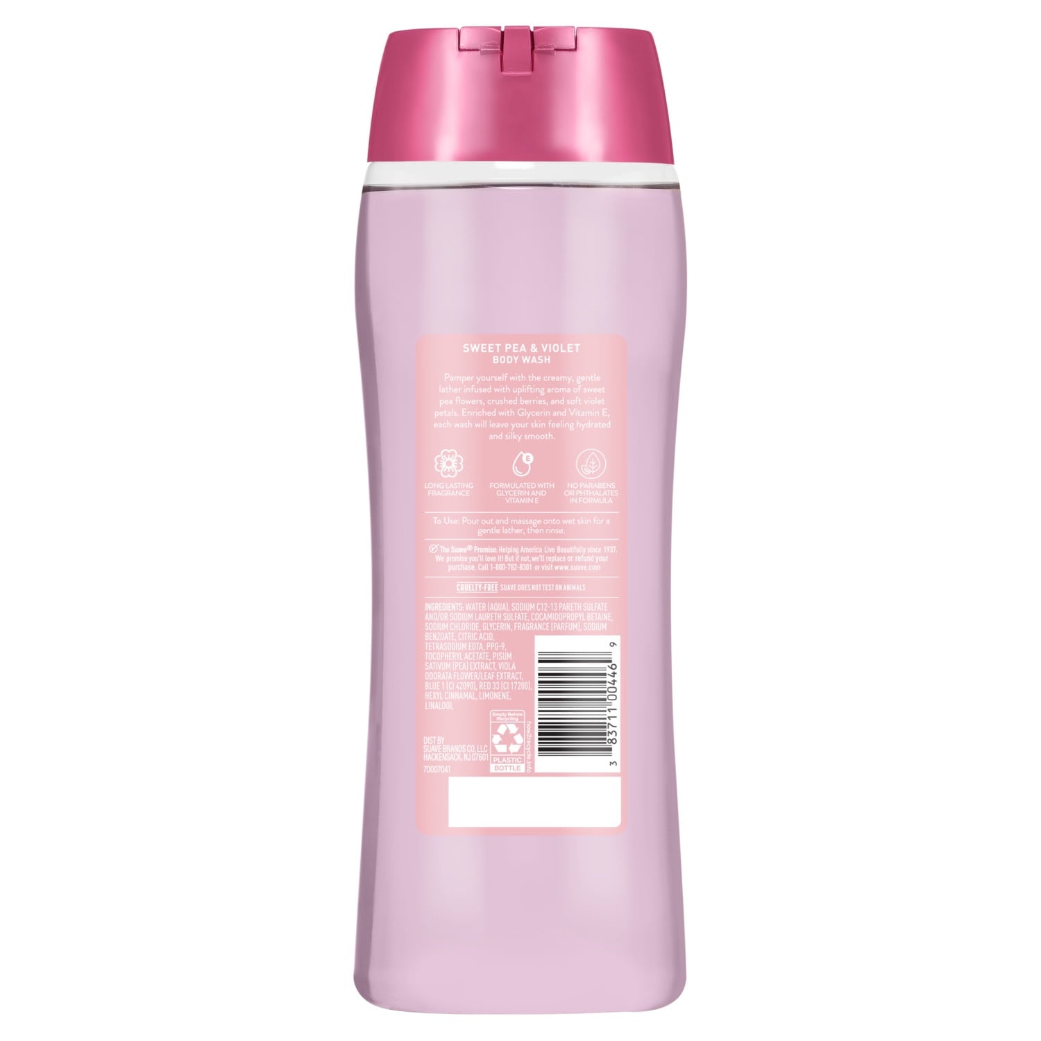 Suave Sweet Pea & Violet Moisturizing Body Wash with Glycerin & Vitamin E, 18 FL OZ - Image 6