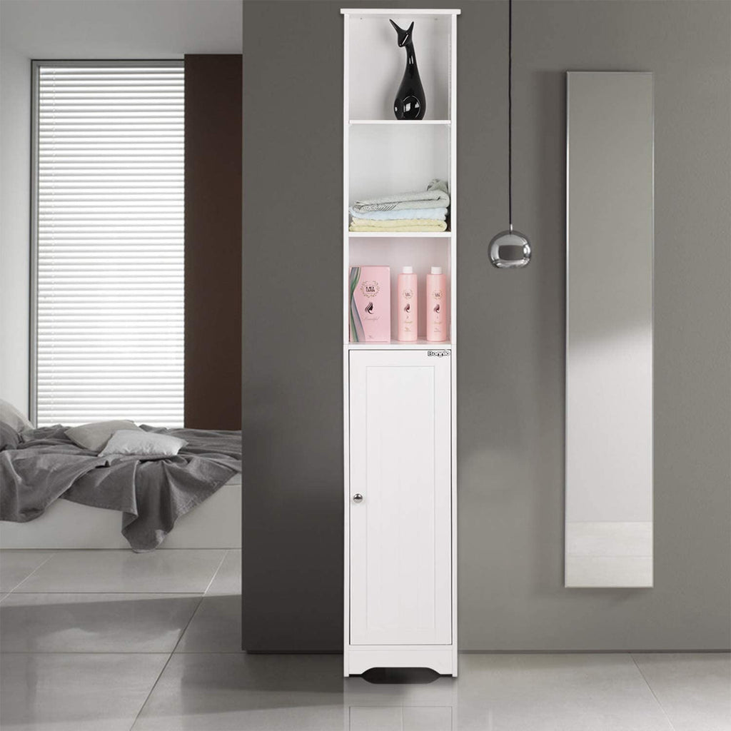 Ktaxon 67" H Bathroom Cabinet 5-Tier, Slim Narrow Storage Tower for Living Room, Kitchen, White - Image 3