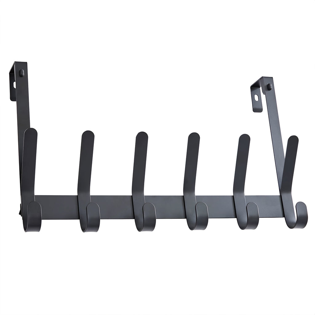 SnugFit over-the-Door Hook Rack with 6 Double Hooks, Matte Black - Image 6