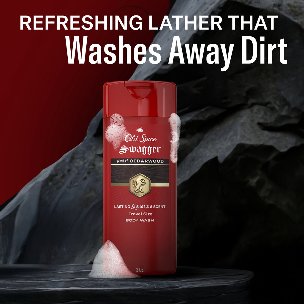 Red Zone Swagger Men's Body Wash, All Skin Types, Scent of Cedarwood, 3 fl oz - Image 5
