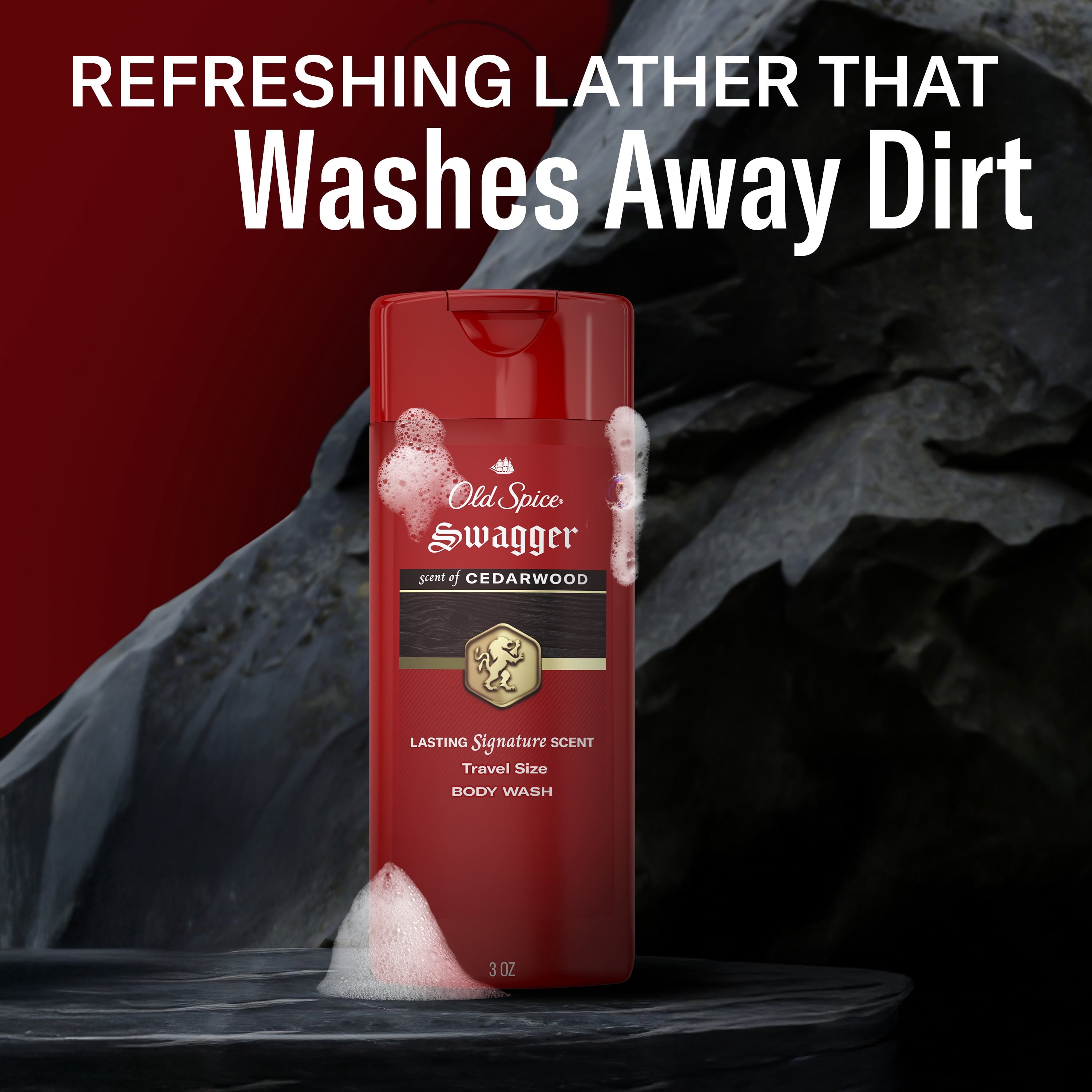 Red Zone Swagger Men's Body Wash, All Skin Types, Scent of Cedarwood, 3 fl oz - Image 5