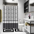 15-Piece Bathroom Set, Fabric Shower Curtain, 2 Non-Slip Rugs