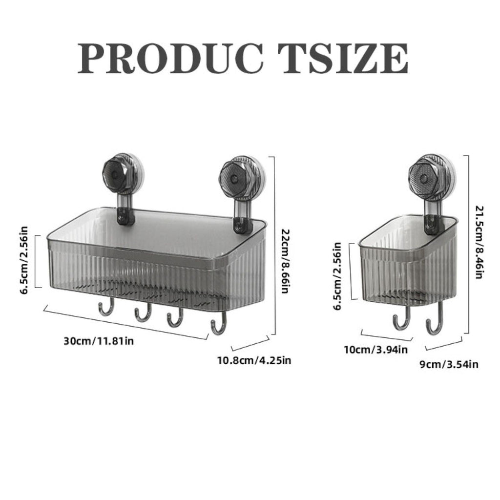 Clear Shower Caddy Suction Cup Plastic Shower Basket Organizer No Drilling Removable Shower Shelf for Bathroom Storag... - Image 4