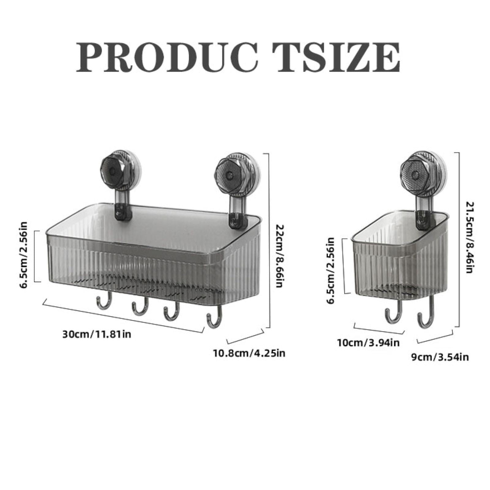 Clear Shower Caddy Suction Cup Plastic Shower Basket Organizer No Drilling Removable Shower Shelf for Bathroom Storag... - Image 4