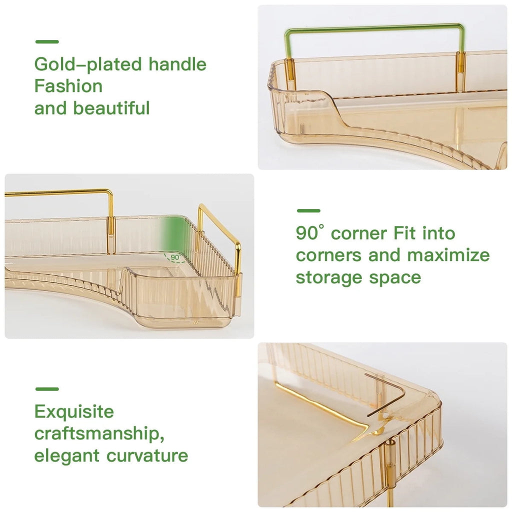 3-Tier Organizer, Bathroom Corner Countertop Organizer Space Saving waterproof Gold - Image 6