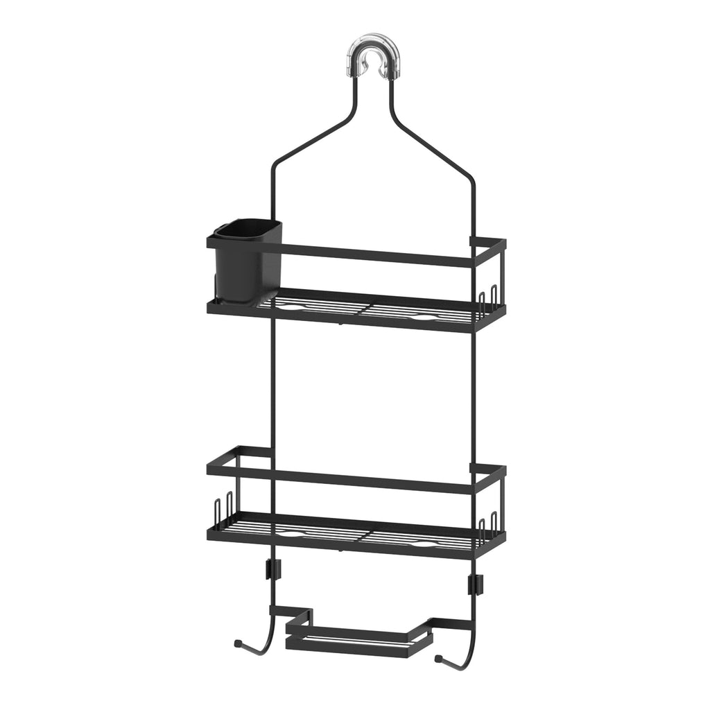Better Homes & Gardens Matte Black Hanging Shower Caddy with Lock-Top and Soap Tray - Image 2