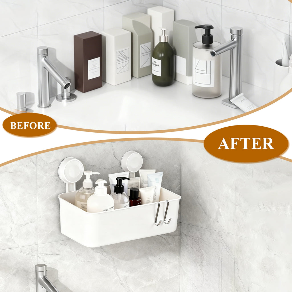 Cup Shower Caddy, Heavy Duty Bathroom Shower Shelf Organizer, Waterproof Removable No Drilling Strong Holds 12lbs for... - Image 6