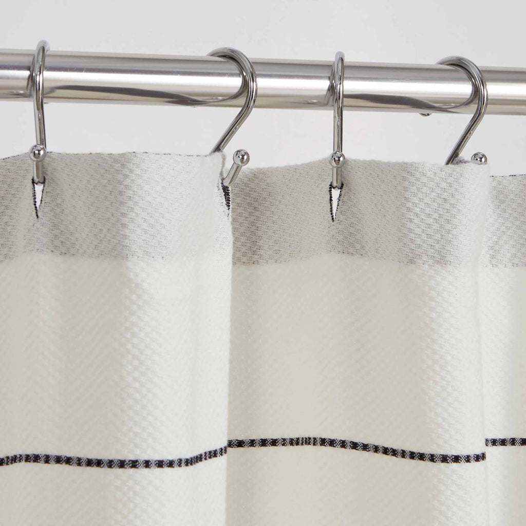 Better Homes & Gardens Maison Stripe Shower Curtain – Vanilla Dream & Rich Black – 72" x 72" Eco-Friendly Cotton & Polyester Blend - Image 4