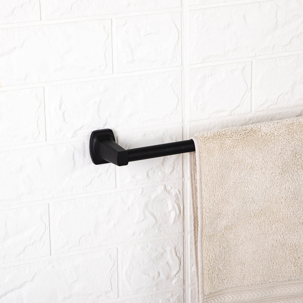 Wall Mount Steel 24 inch Towel Holder Bar, Black Finish, Horizontal Orientation - Image 4